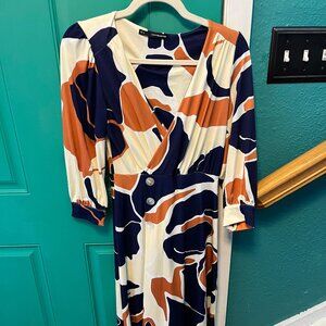 Sfera print v neck maxi dress